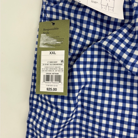 Goodfellow & Co Blue Checkered Swim Trunks - Picture 5 of 7